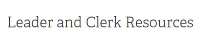 Leader and Clerk Resources .